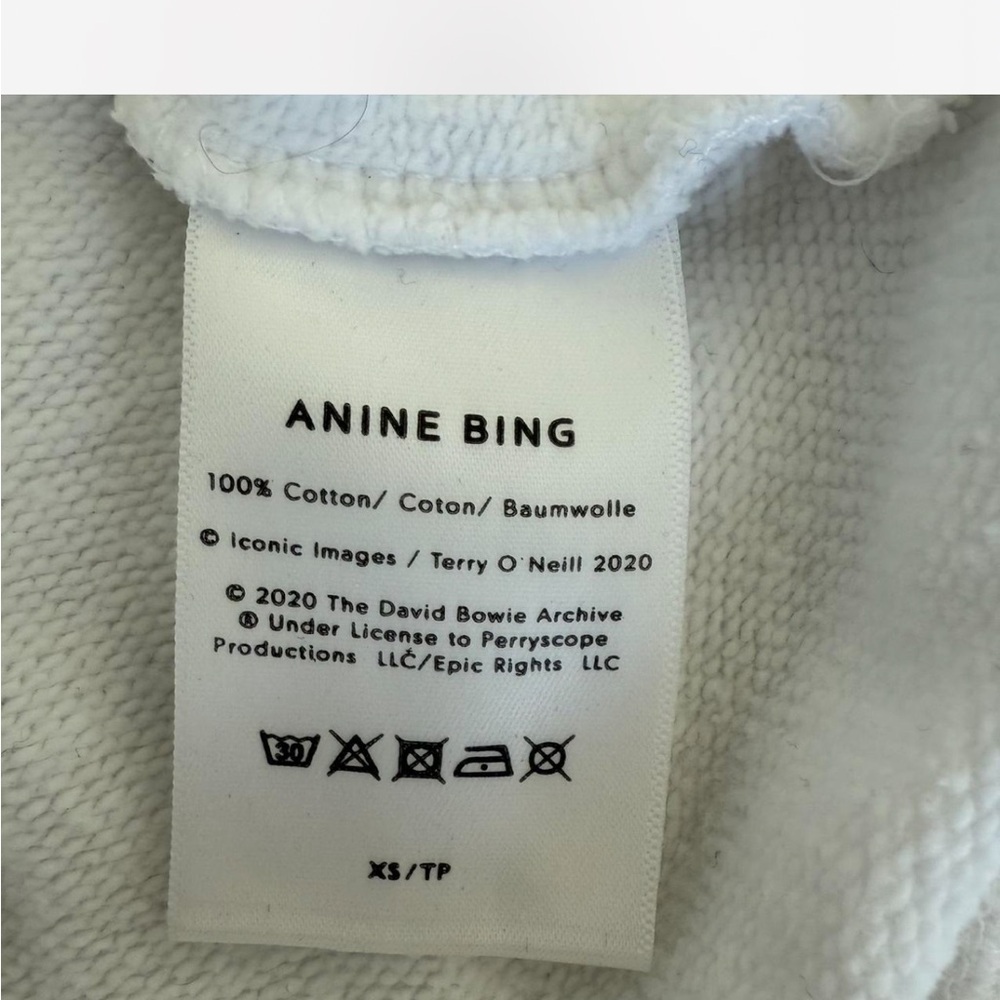 Anine Bing White Graphic Crewneck Sweatshirt with Black Print - Picture 8 of 9